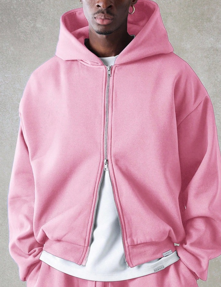 Shein SUMWON Zip-up Hoodie, Pink