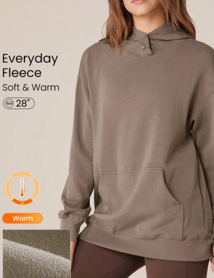 Shein GLOWMODE kapucnis pulóver, barna