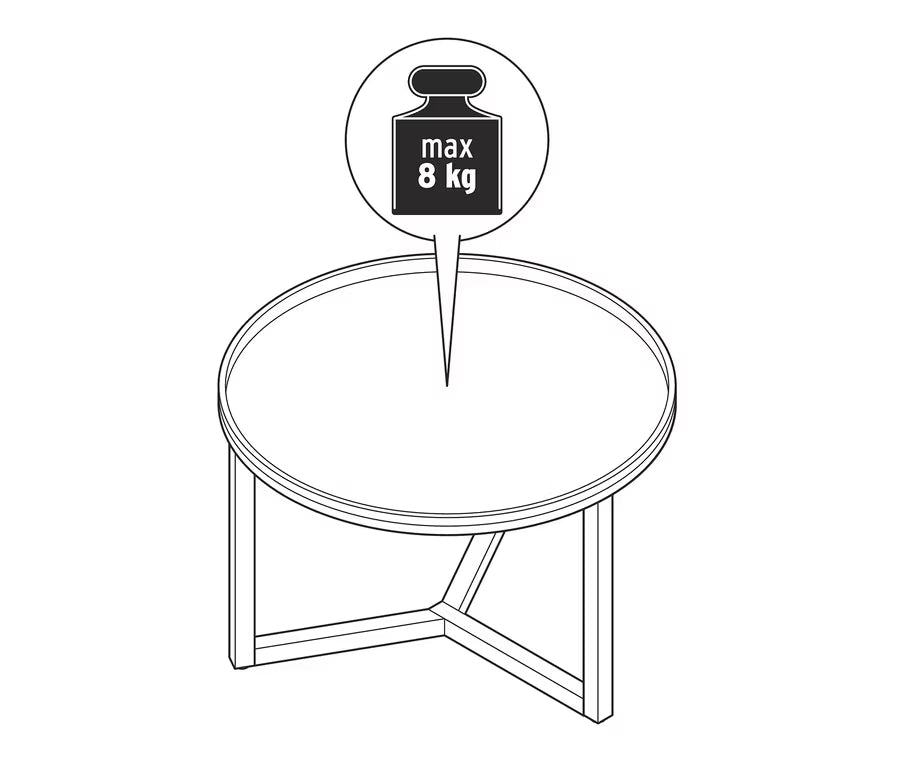 Masă de cafea rotundă TCHIBO, maro
