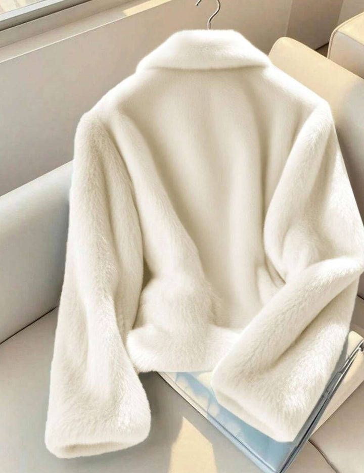 Jachetă de blană Shein, crem