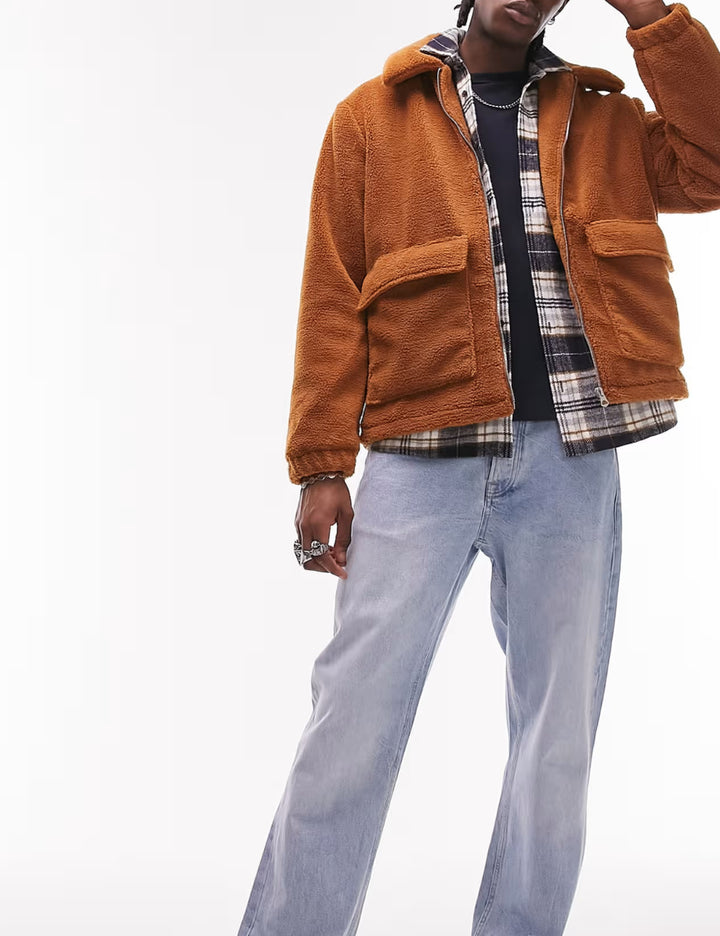 Topman barna prémes dzseki