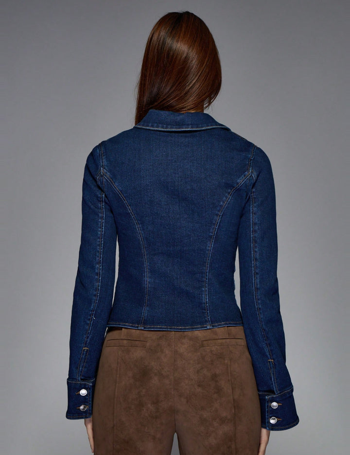 Shein Missguided kék farmerdzseki