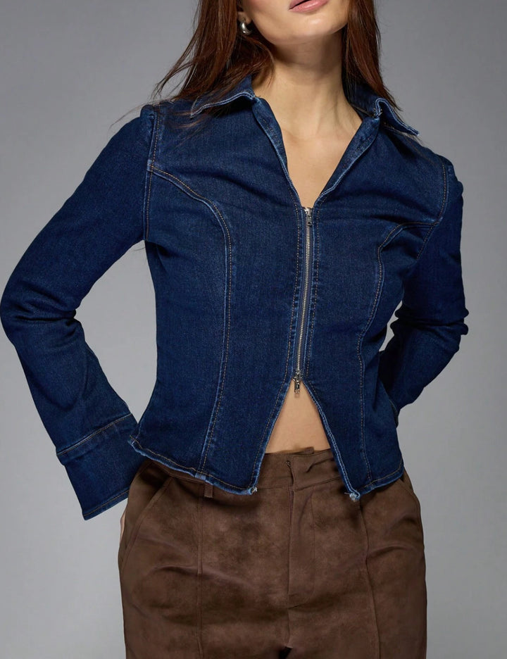 Shein Missguided kék farmerdzseki