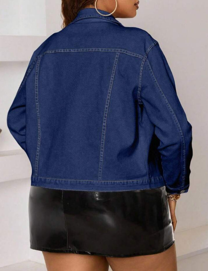 Jachetă De Blugi Shein Curve+, albastru