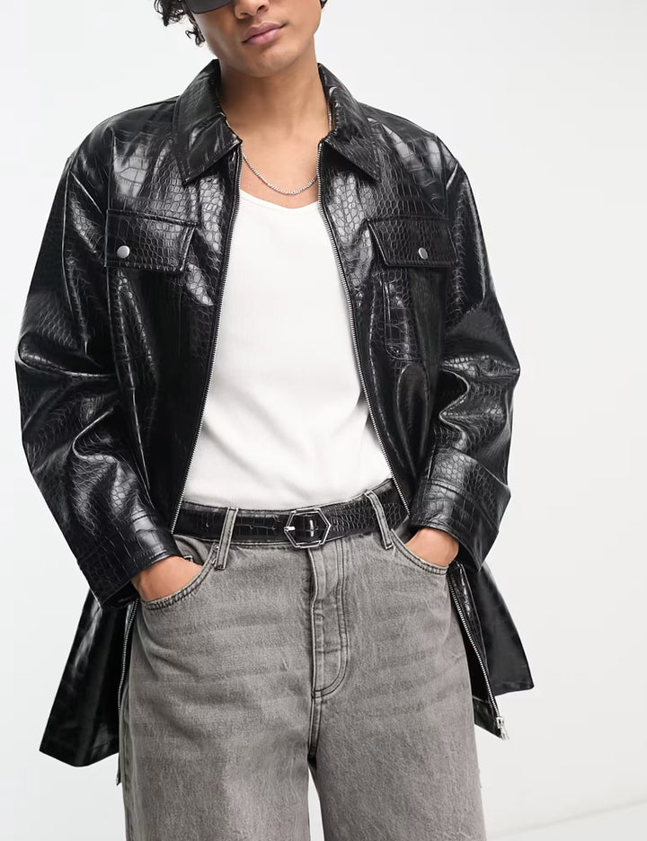 ASOS műbőr dzseki, fekete