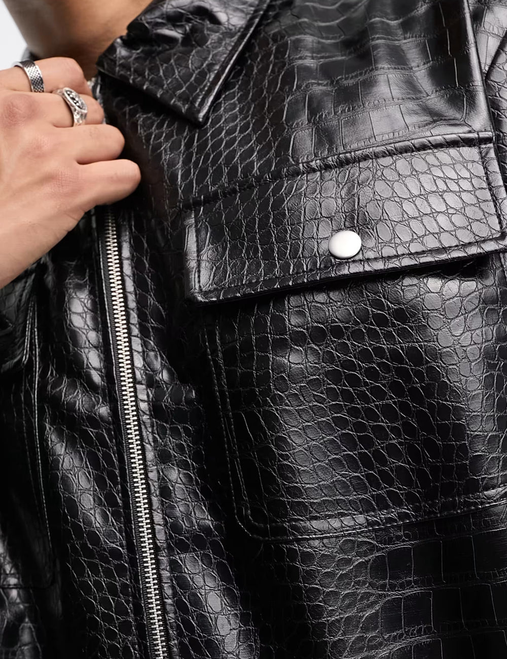ASOS műbőr dzseki, fekete