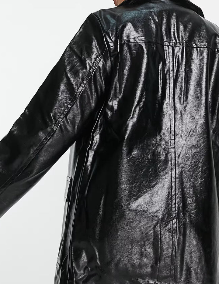 ASOS fekete műbőr dzseki