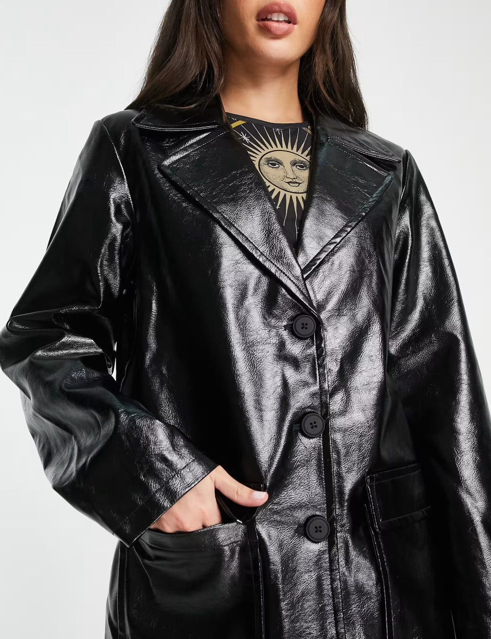 ASOS fekete műbőr dzseki