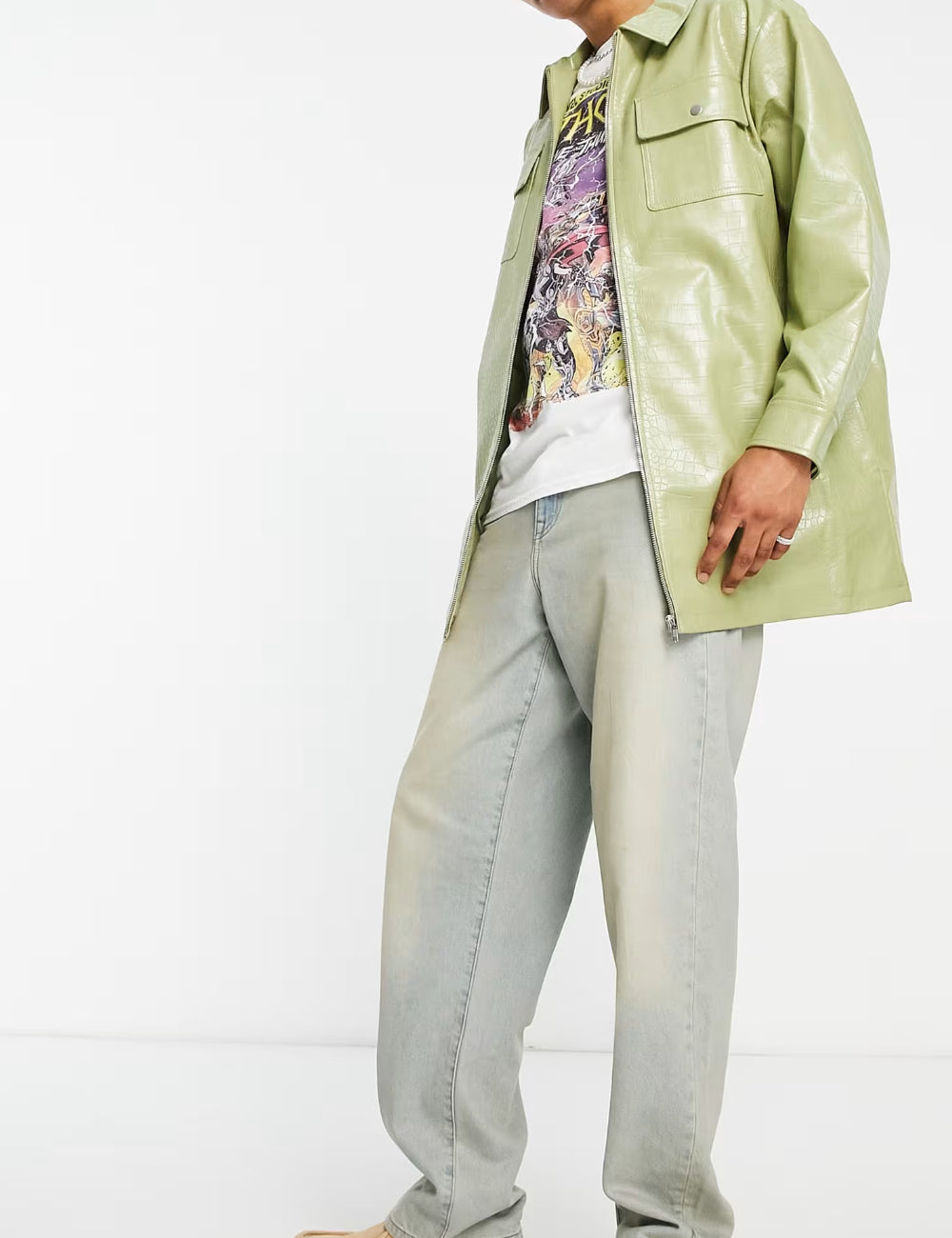 ASOS műbőr dzseki, zöld