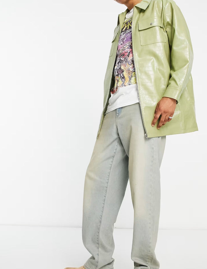 ASOS műbőr dzseki, zöld