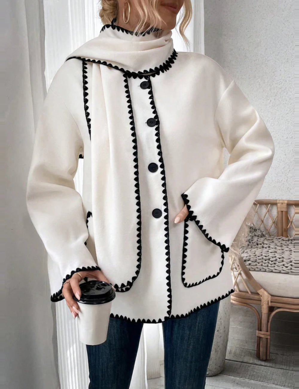 Shein jacket, cream