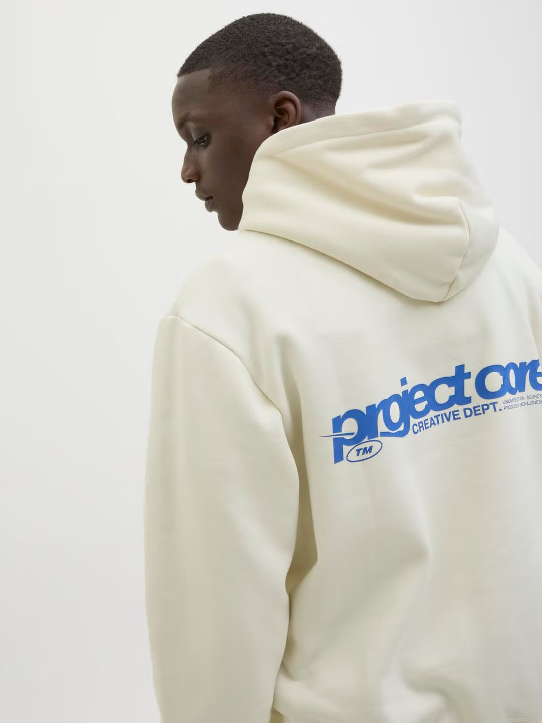 Kapucnis pulóver JACK&JONES, krémszínű
