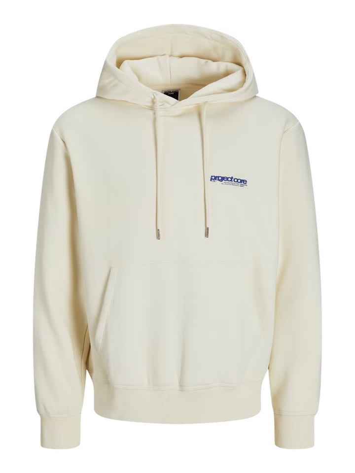 Kapucnis pulóver JACK&JONES, krémszínű