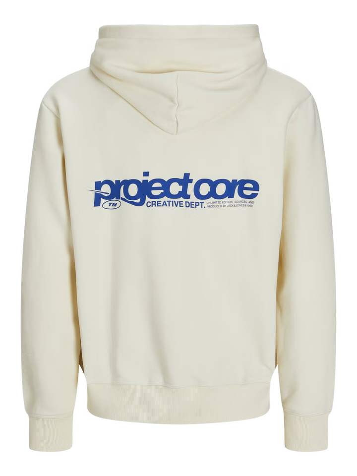 Kapucnis pulóver JACK&JONES, krémszínű