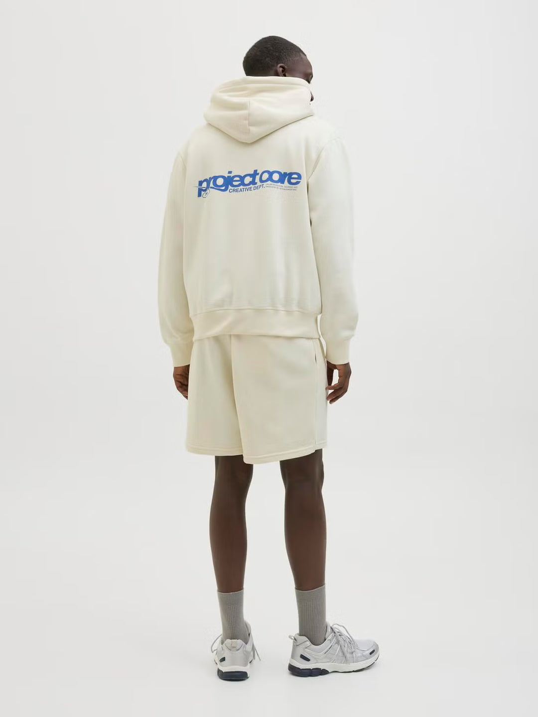 Kapucnis pulóver JACK&JONES, krémszínű