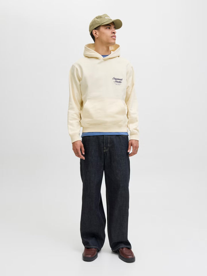 Kapucnis pulóver JACK&JONES, krémszínű