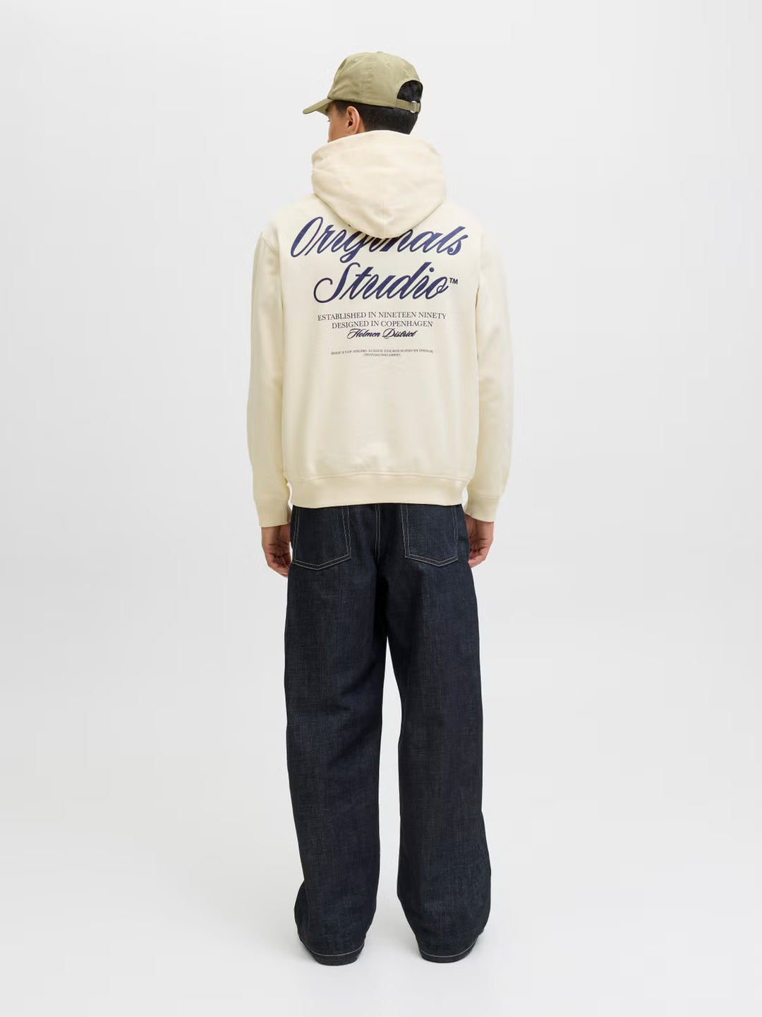 Kapucnis pulóver JACK&JONES, krémszínű