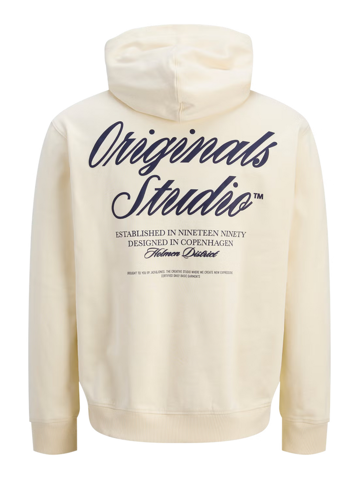 Kapucnis pulóver JACK&JONES, krémszínű