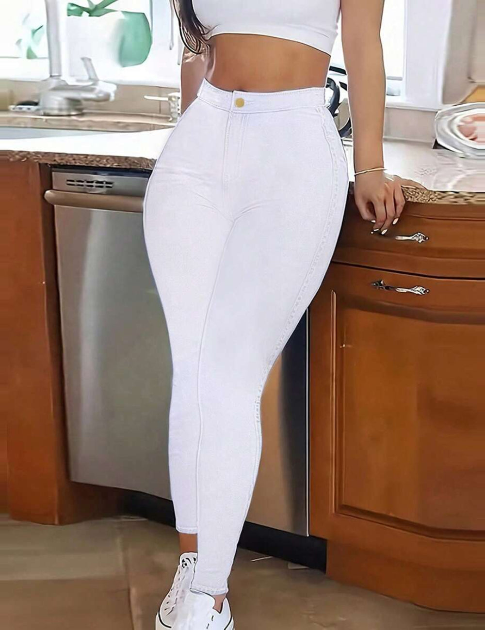 Jeans Shein, alb