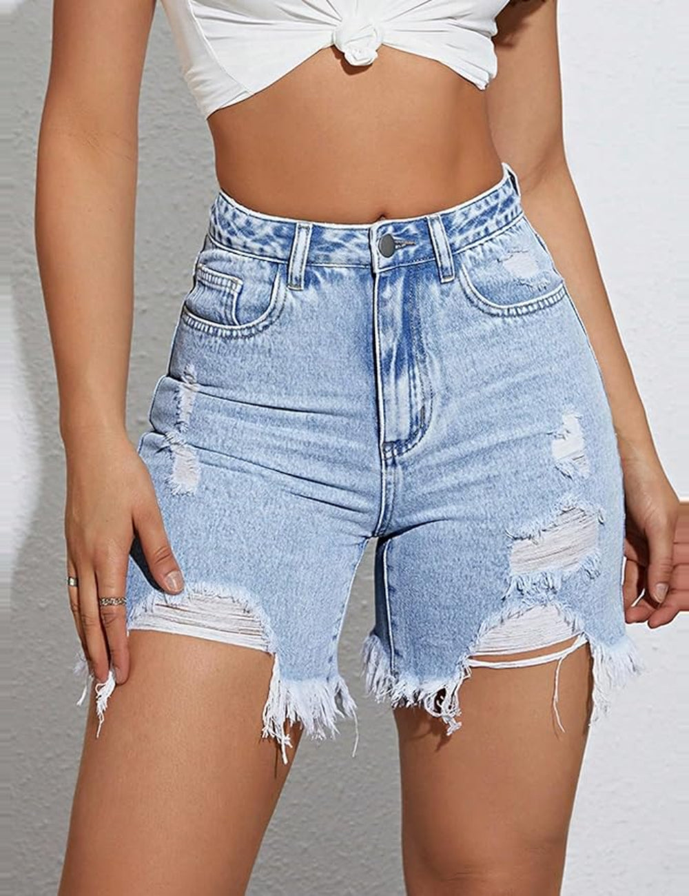 Shein kék farmer rövidnadrág