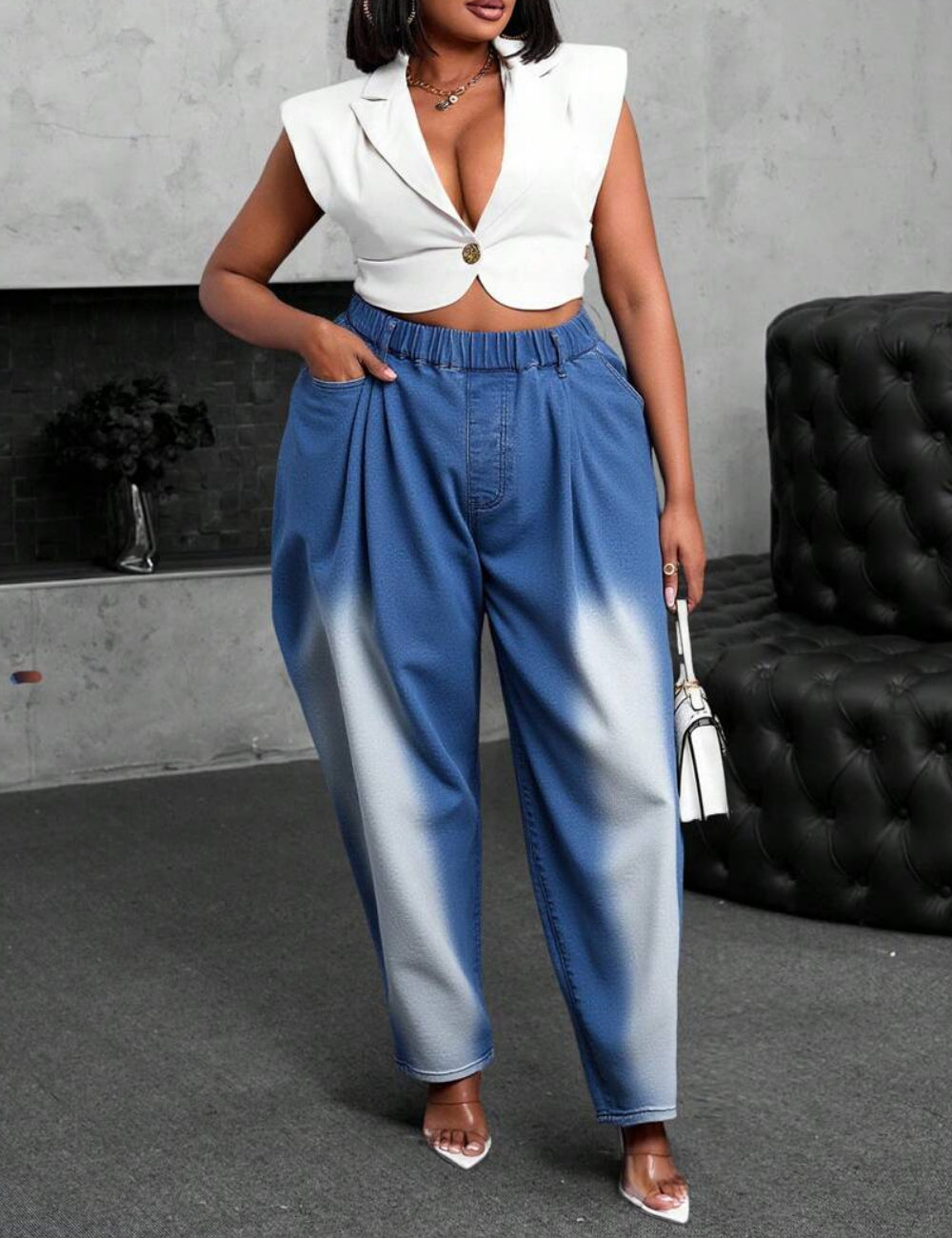 Shein Curve+ farmer, kék