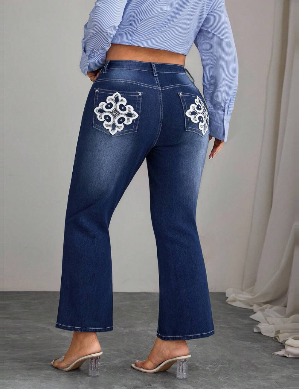 Jeans Shein Curve+, kék