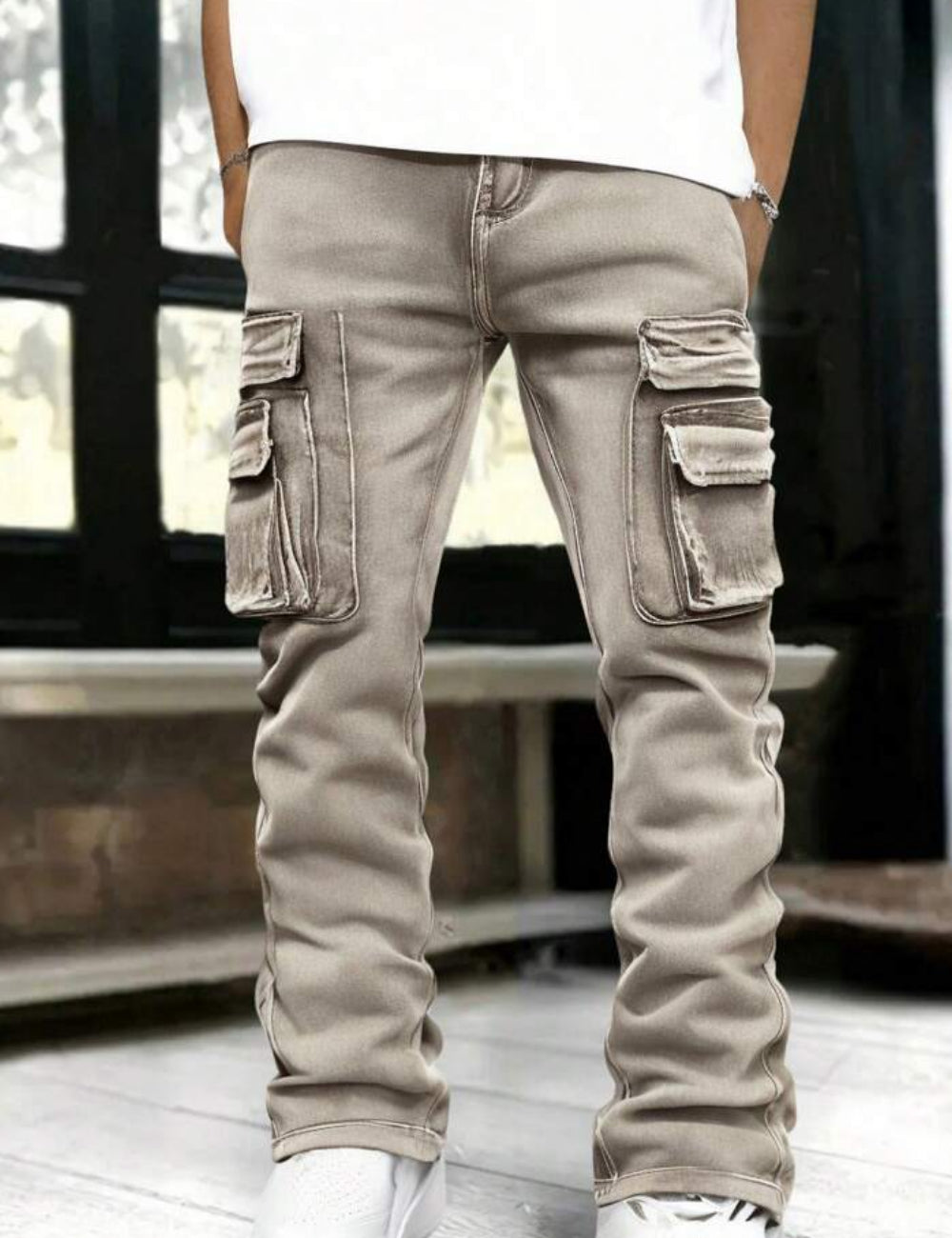 Shein farmernadrág, khaki