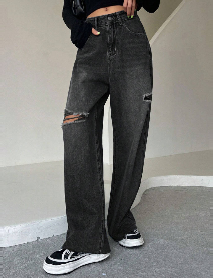 Jeans Shein DAZY, negru