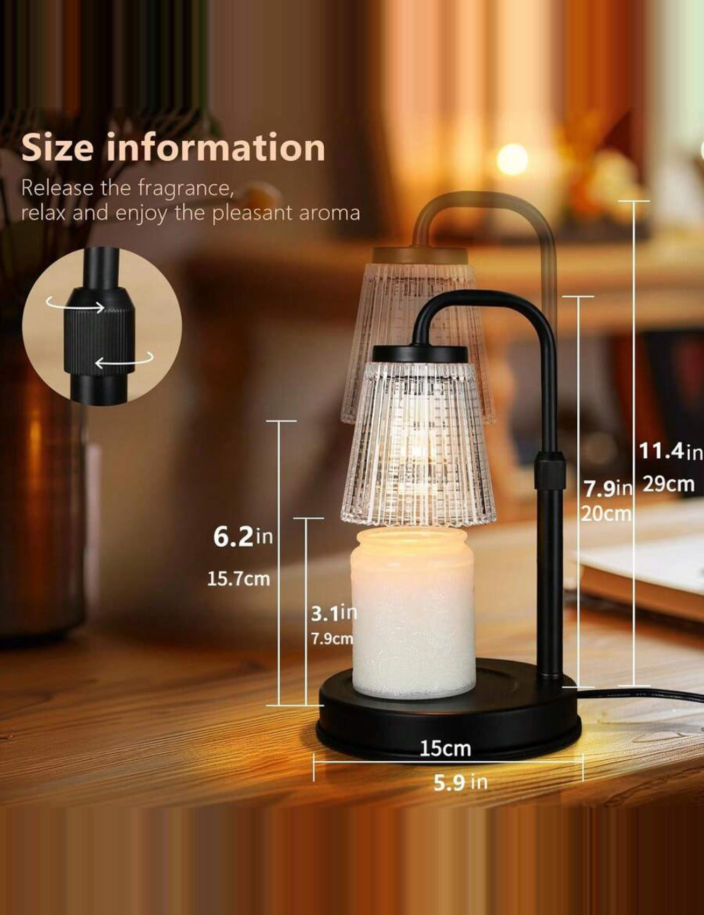 Încălzitor electric pentru lumânări Shein, negru