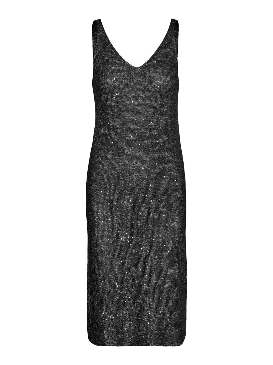 VERO MODA midi ruha, fekete
