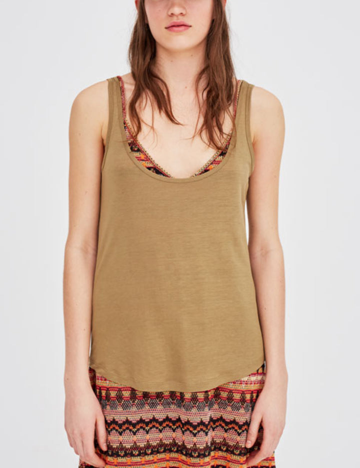 Pull&Bear hétköznapi trikó, khaki
