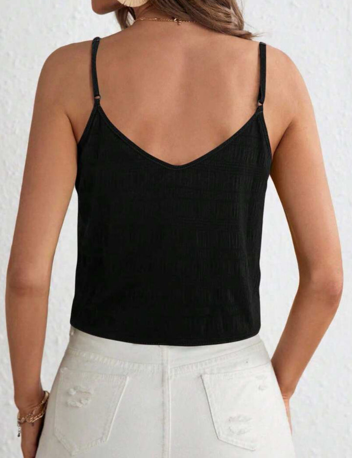 Shein hétköznapi ujjatlan felső, fekete