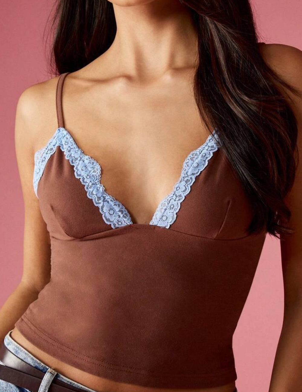 Shein Missguided Crop Top, barna