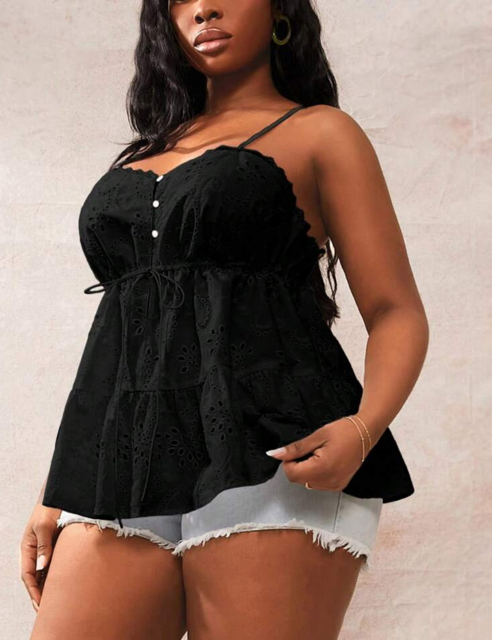 Shein Curve+ top, fekete