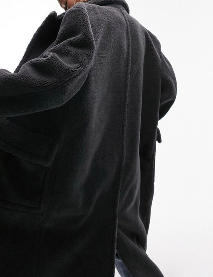 Topshop szürke műszőrme kabát