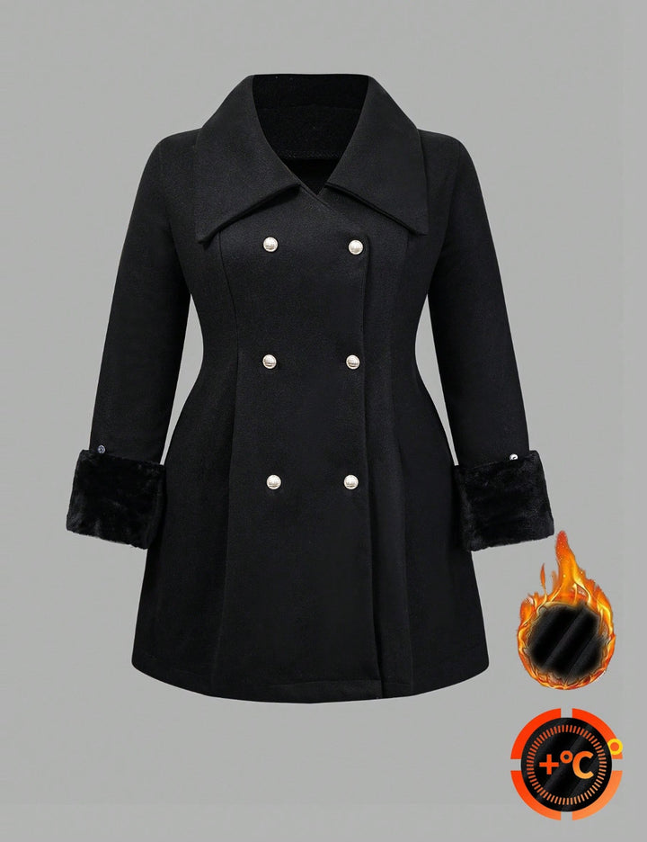 Shein Curve+ kabát, fekete