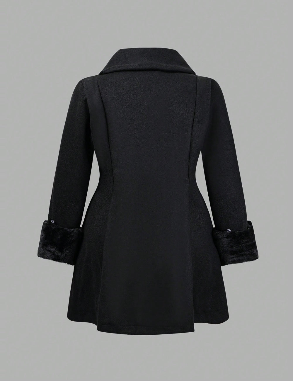 Shein Curve+ kabát, fekete