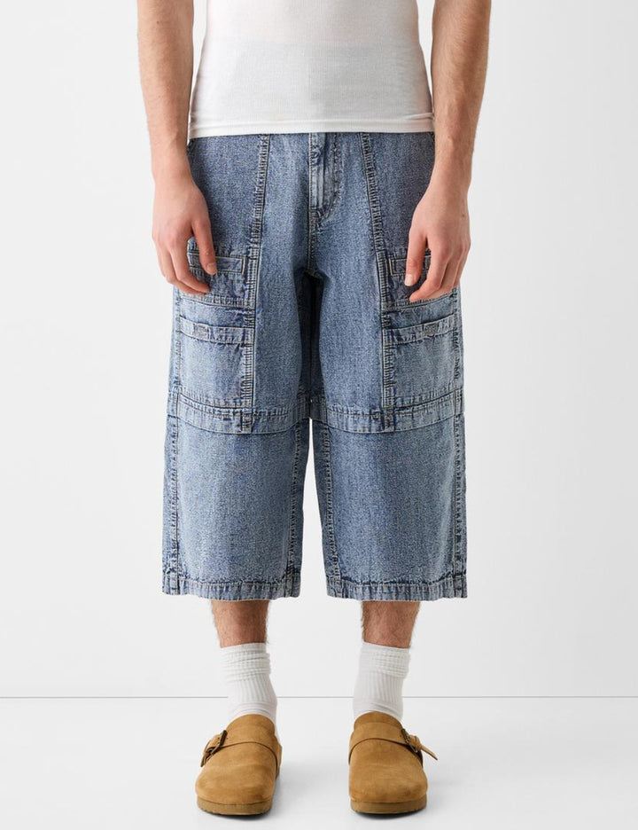 Bershka 3/4 nadrág, kék