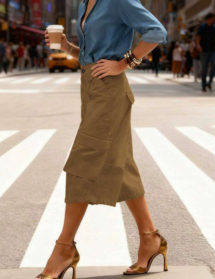 Pantaloni 3/4 Shein, maro