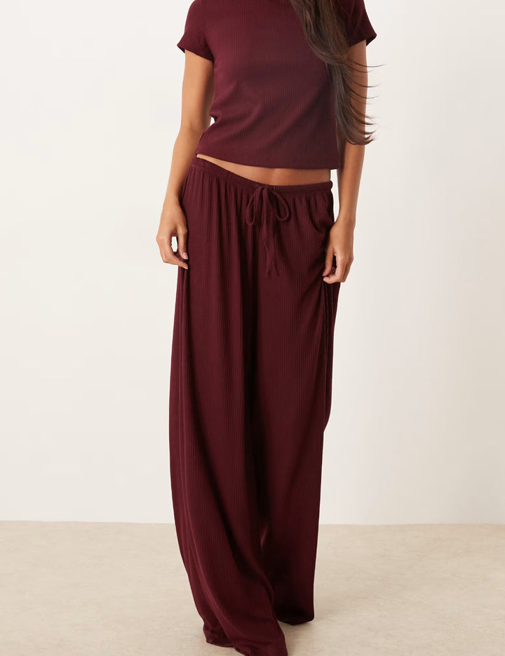 Pantaloni de pijama ASOS, vișiniu