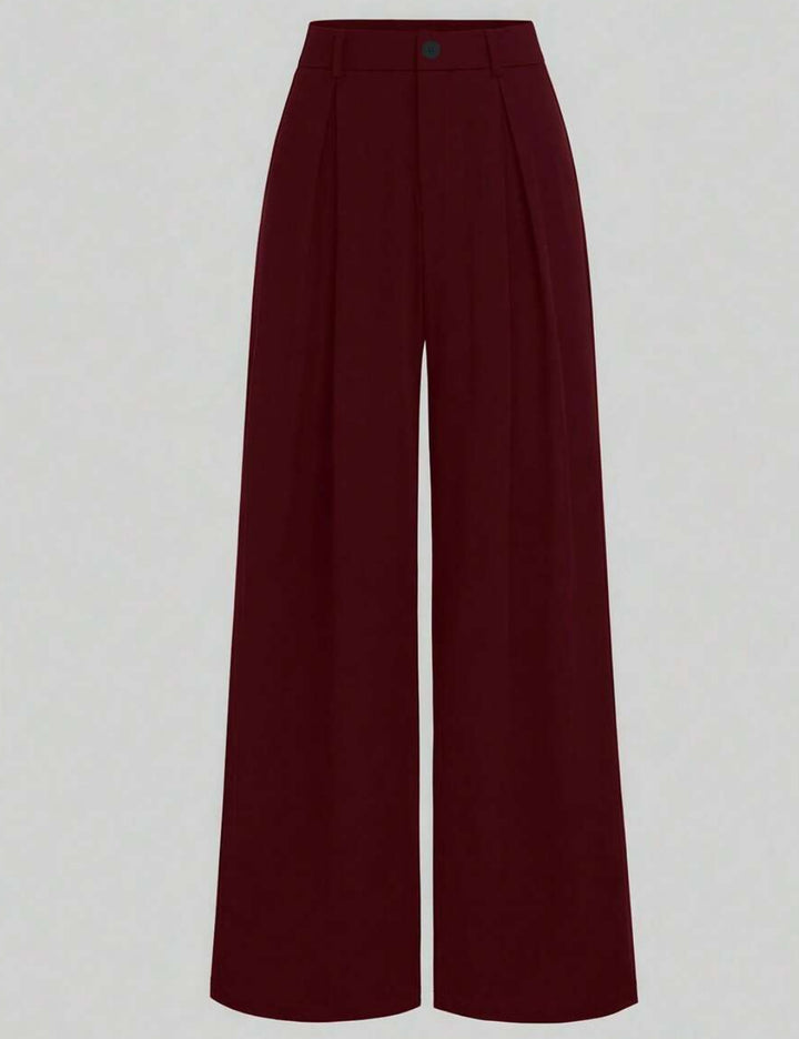 Pantaloni evazați Shein Curve+, vișiniu