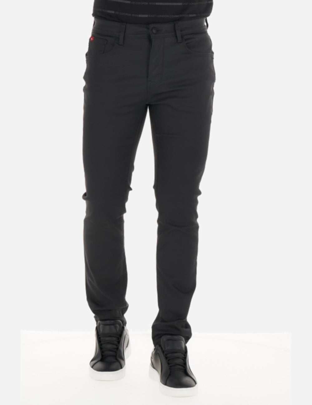 Pantaloni imitație din piele Lee Cooper, negru