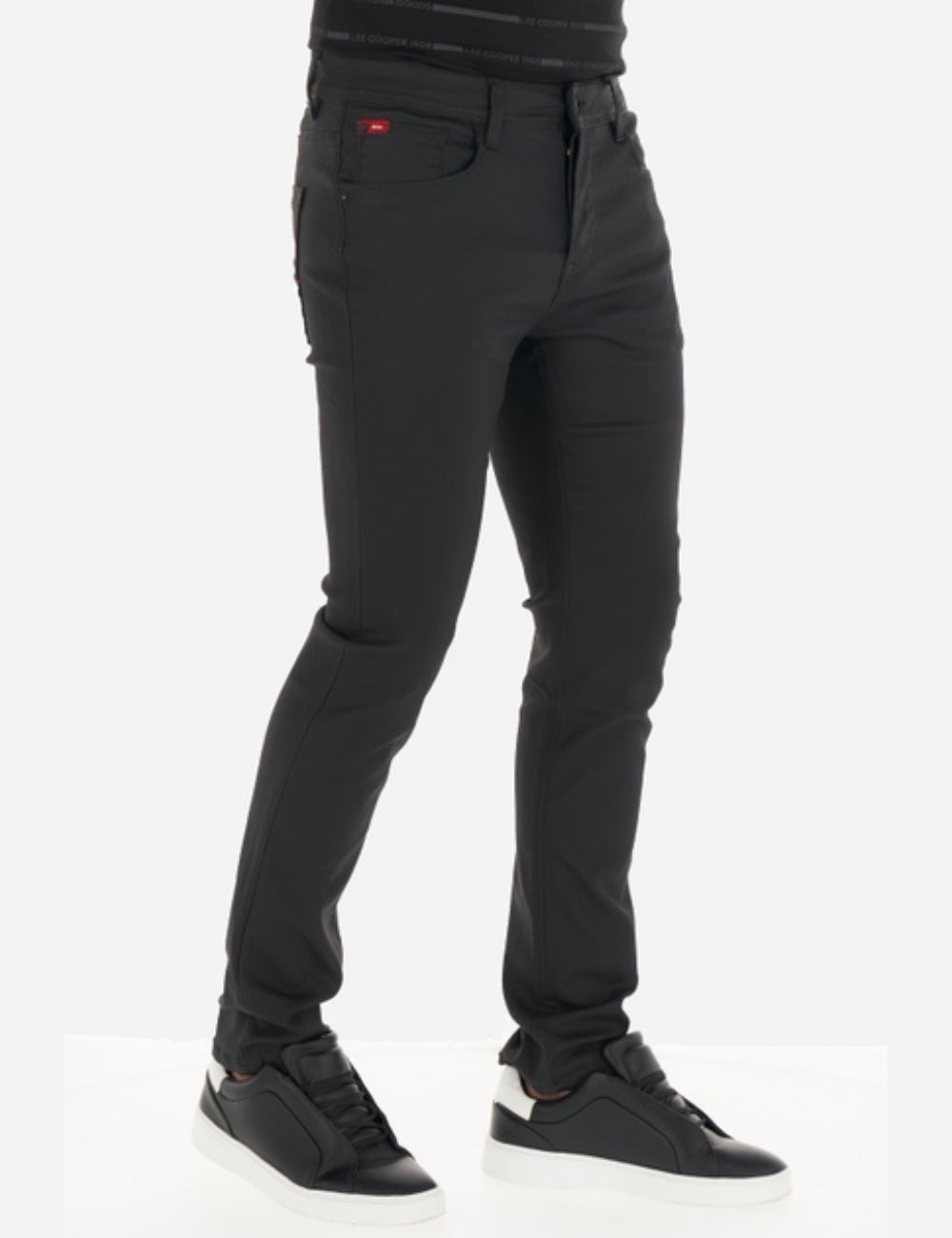 Pantaloni imitație din piele Lee Cooper, negru