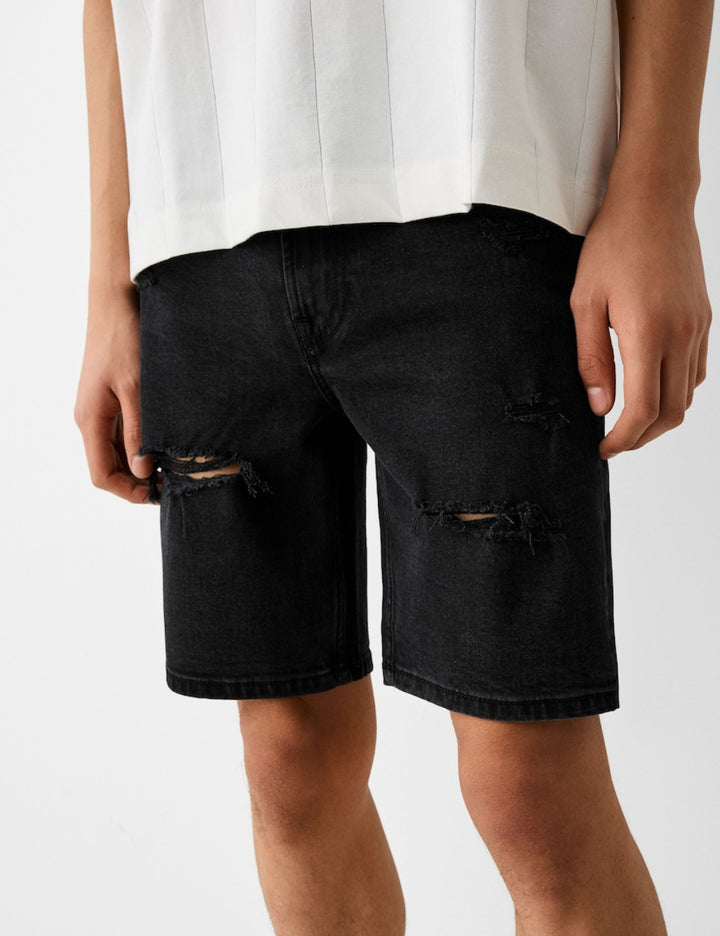 Pantaloni scurți Bershka, negru
