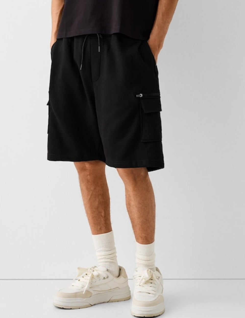 Pantaloni scurți BERSHKA, negru