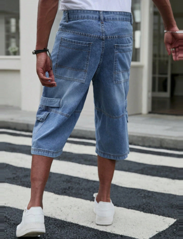 Pantaloni scurți de blugi MANFINITY by Shein, albastru