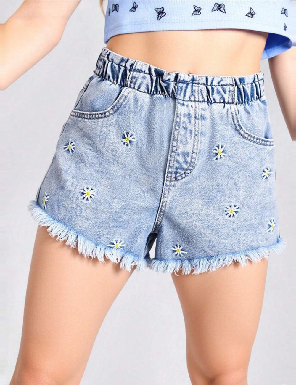 Shein kék farmer rövidnadrág