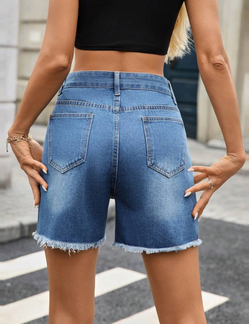 Pantaloni scurți Shein, albastru