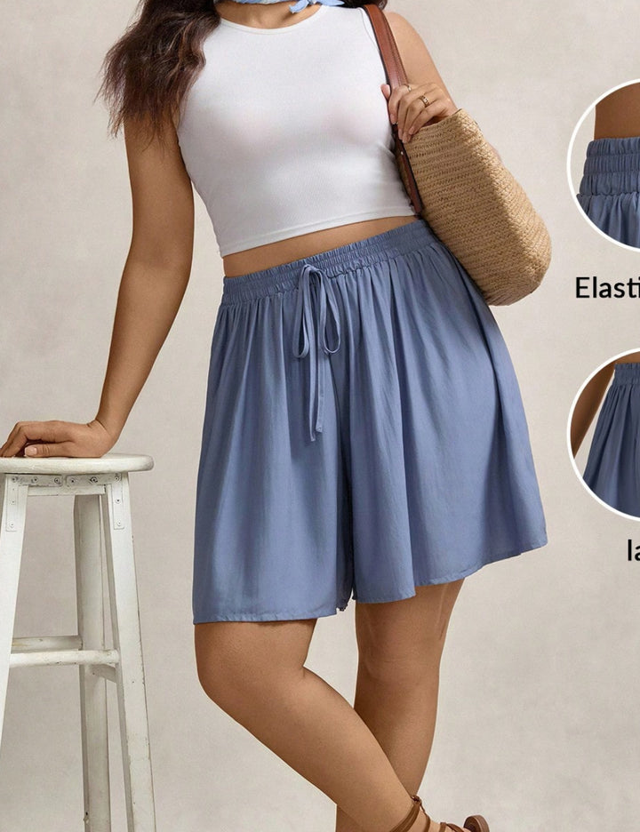 Shein Curve+ rövidnadrág, kék