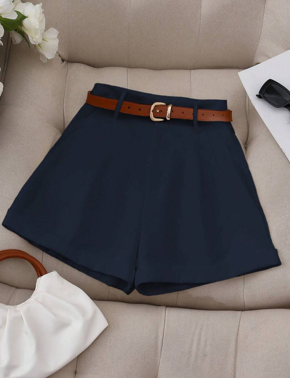 Pantaloni scurți Shein, albastru
